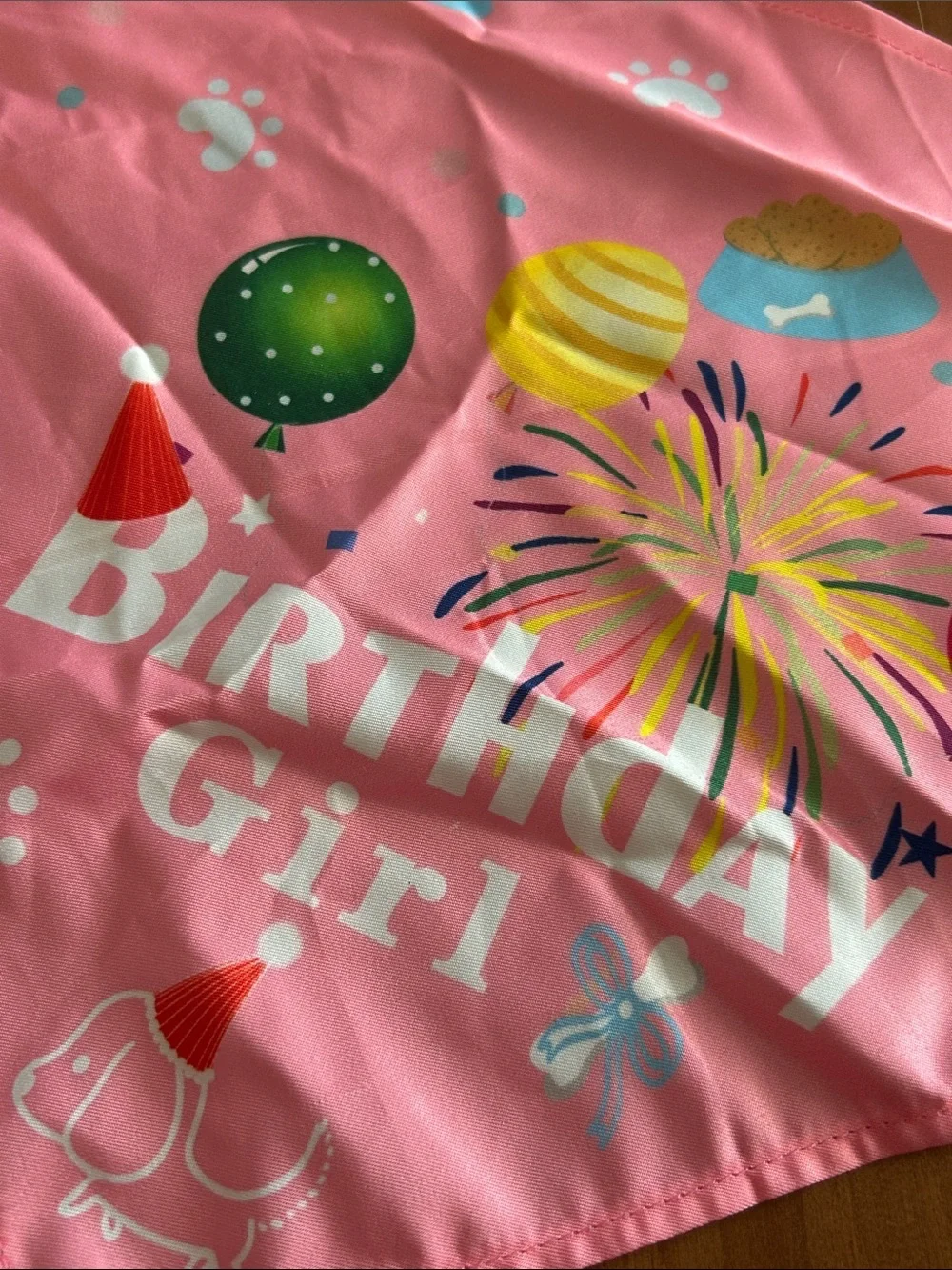 Birthday Girl Pet Dog Bandana with Pink Glitter Crown Headband Pet Party Set
